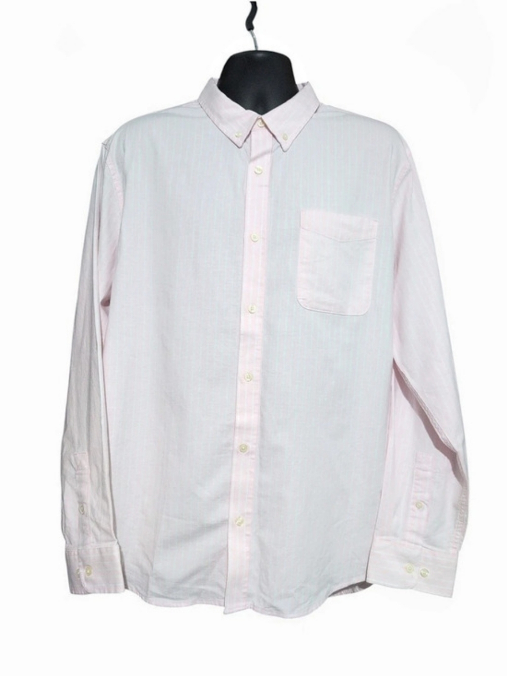 Free Assembly Pink White Striped Cotton Button Down Shirt XL NWT